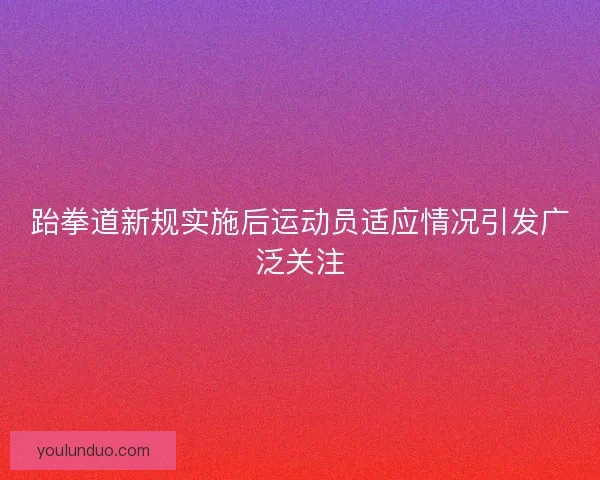 跆拳道新规实施后运动员适应情况引发广泛关注
